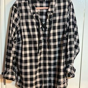 Women’s Harley-Davidson Black and White Checkered Top